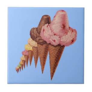 generations of ice cream cones ceramic tile