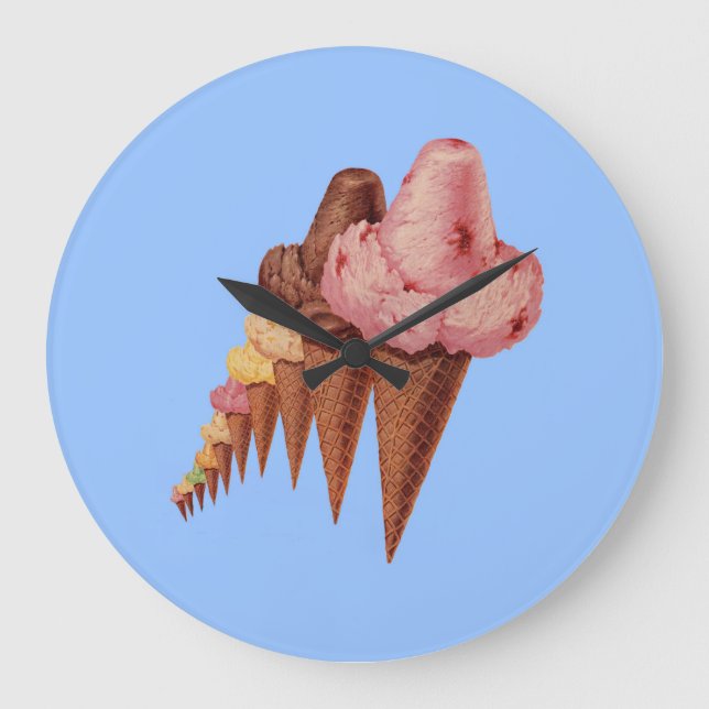 generations of ice cream cones large clock (Front)