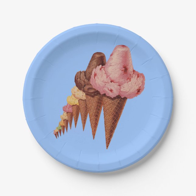 generations of ice cream cones paper plate (Front)