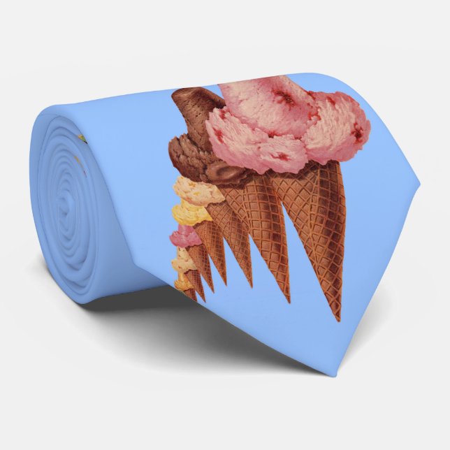 generations of ice cream cones print tie (Rolled)