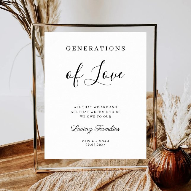 Generations Of Love Minimalist Modern Wedding Poster (Creator Uploaded)