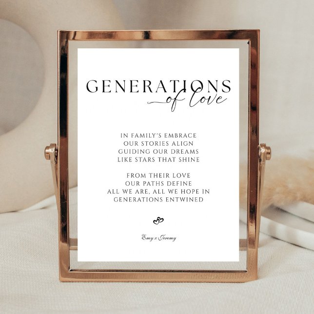 Generations of love Modern Elegant Wedding Sign (Creator Uploaded)