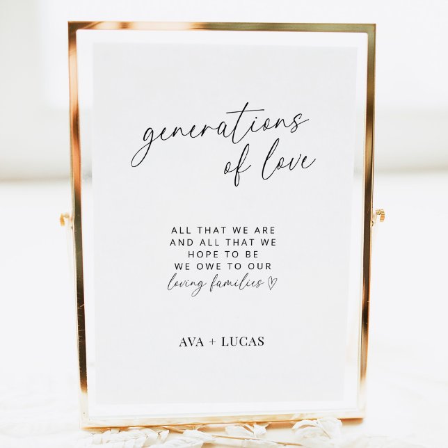 Generations Of Love Modern Minimalist Wedding Sign (Creator Uploaded)