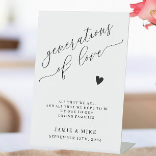 Generations Of Love Wedding Memorial Pedestal Sign