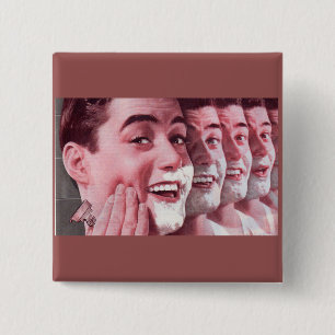 generations of shaving 15 cm square badge