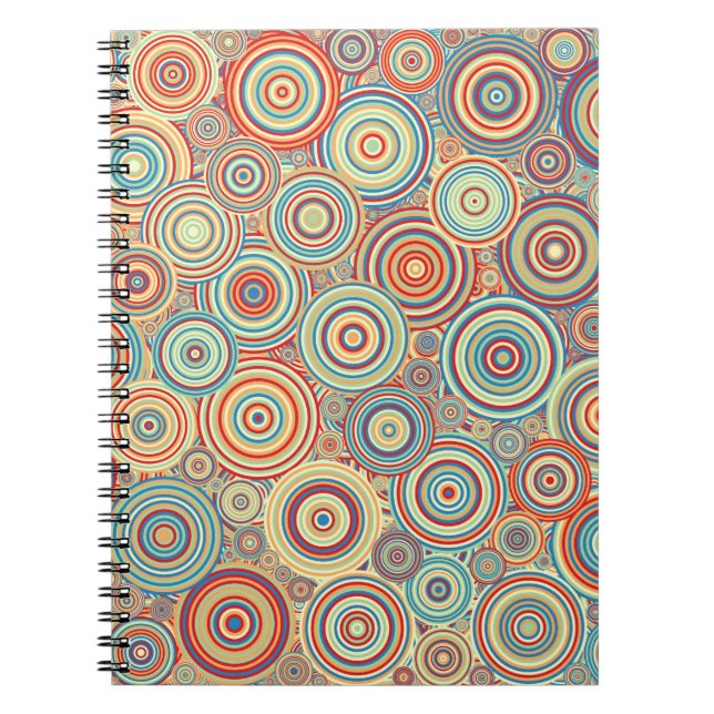 Generative Art Colourful Circles Background Notebook (Front)