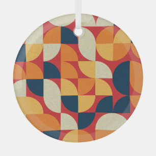 Generative Art: Colourful Quarter Circles Glass Tree Decoration