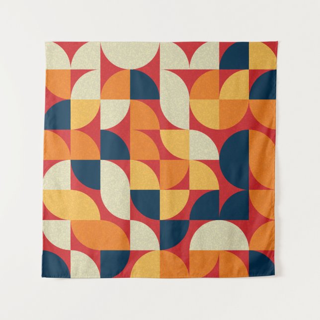 Generative Art: Colourful Quarter Circles Tapestry (Front)