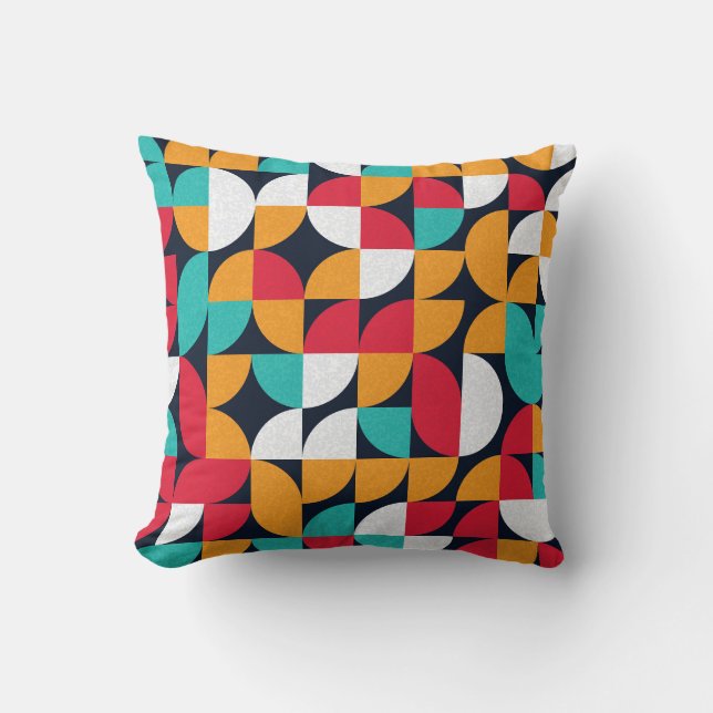 Generative Art: Colourful Triangle Pattern Cushion (Front)