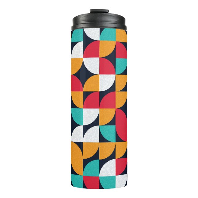 Generative Art: Colourful Triangle Pattern Thermal Tumbler (Front)