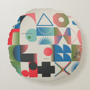 Generative design artwork graphics of bizarre comp round cushion