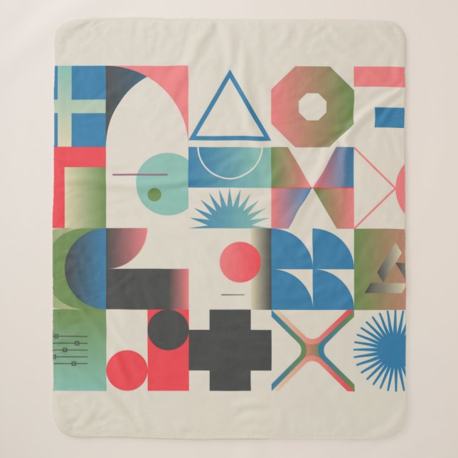 Generative design artwork graphics of bizarre comp sherpa blanket (Front)