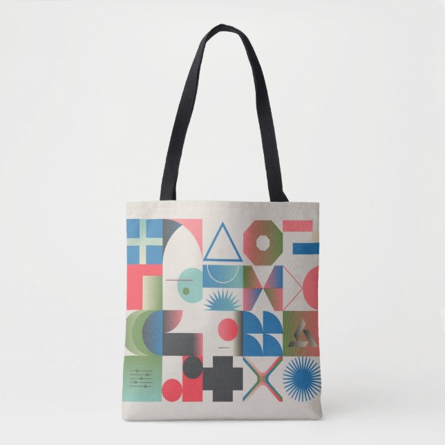 Generative design artwork graphics of bizarre comp tote bag (Front)