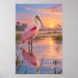 generativecontent "roseate spoonbill" "texas bird  poster
