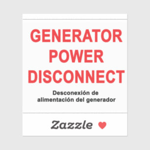 Generator Power Disconnect - LABEL