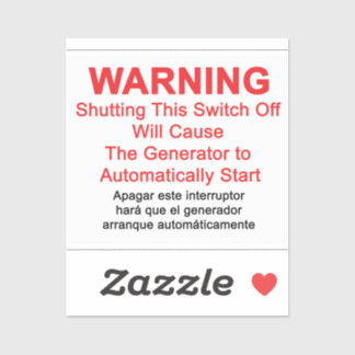 Generator Starts Automatically - WARNING LABEL 