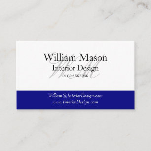 Generic Blue & White Monogram Business Card