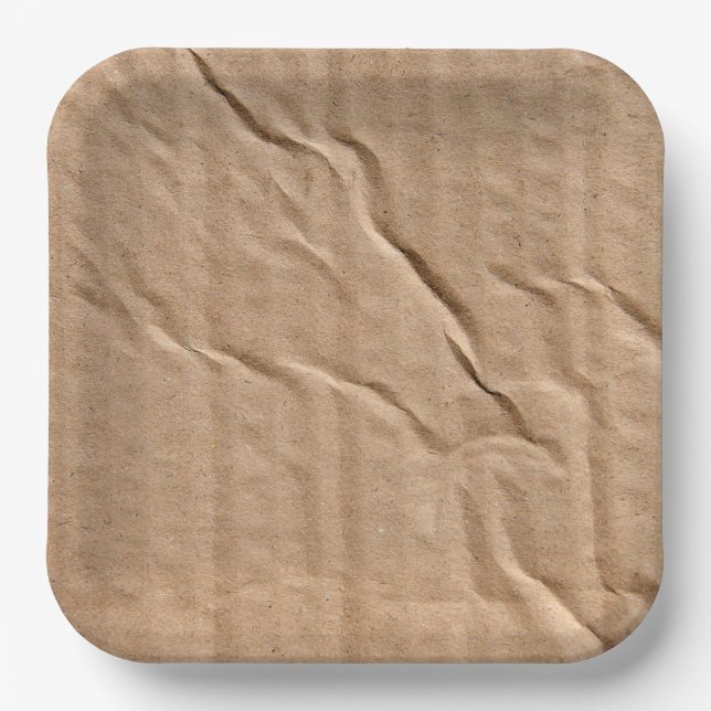 Generic Brown Cardboard Paper Plate (Front)