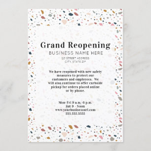 Generic Business Grand Reopening Terrazzo Invitation