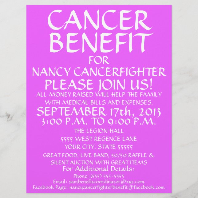 Generic Cancer Benefit Flyer (Front)