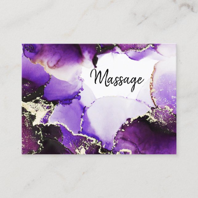 *~* Generic  Hair Nails Lashes Purple Gold Healer Business Card (Front)