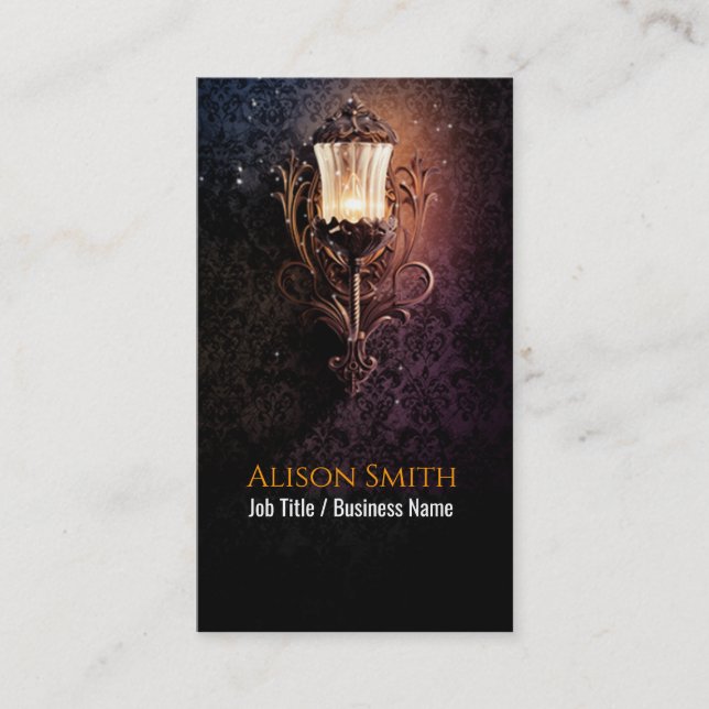 Generic lamp with fireflies business card (Front)