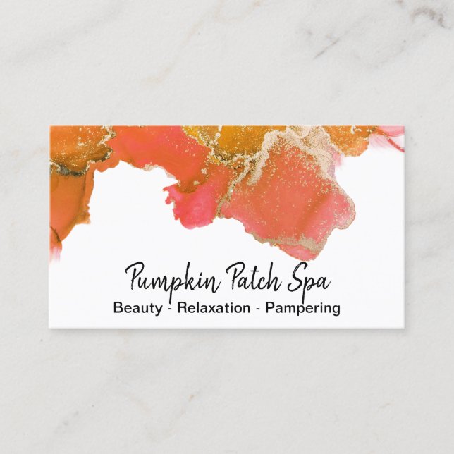 *~* Generic -  Nails Hair Lashes Orange Pink Gold Business Card (Front)