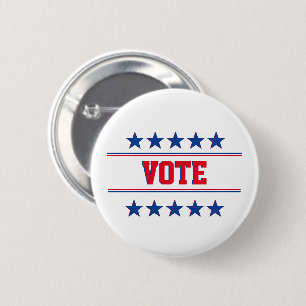 Generic Non Partisan Red White and Blue Vote 6 Cm Round Badge