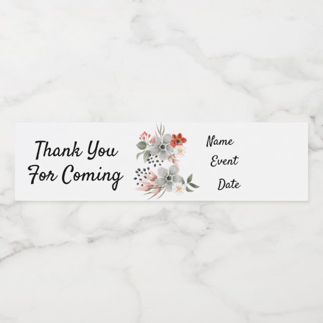 Generic Personalised Water Bottle Label (Single Label)