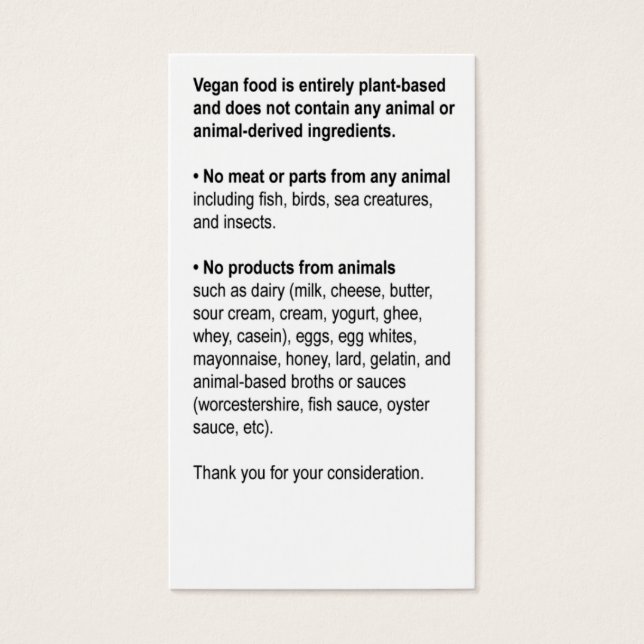 Generic Restaurant Card (Front)