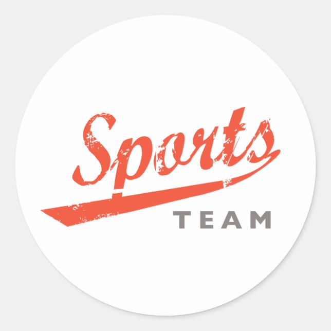 Generic Sports Team Classic Round Sticker (Front)