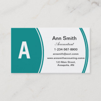 Generic Teal and White Business Cards