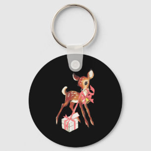 Generic Uni Retro Vintage Reindeer Nk Christmas Ba Key Ring