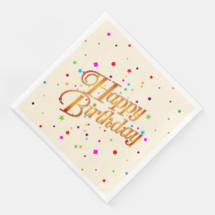 Generic Unisex Happy Birthday Napkin