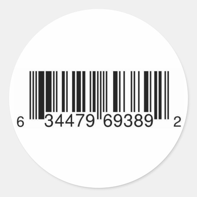 Generic UPC Symbol for CD Sales Classic Round Sticker (Front)