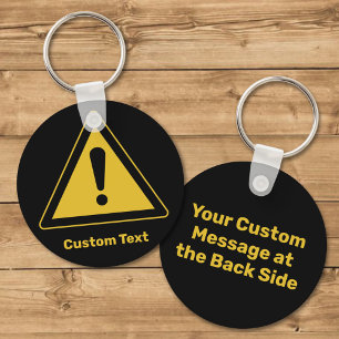 Generic Warning Triangle Sign Key Ring