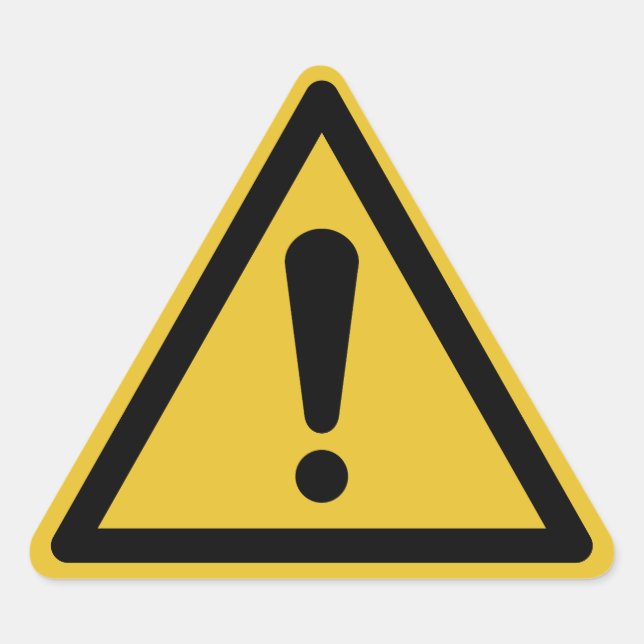 Generic Warning Triangle Sign Sticker (Front)