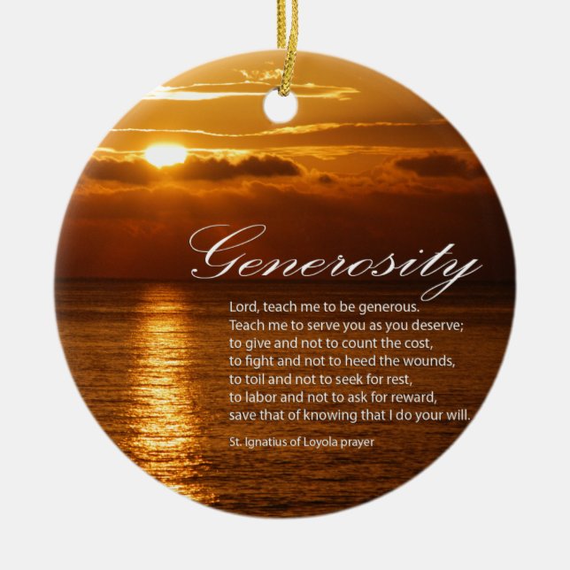 Generosity prayer ceramic ornament (Front)