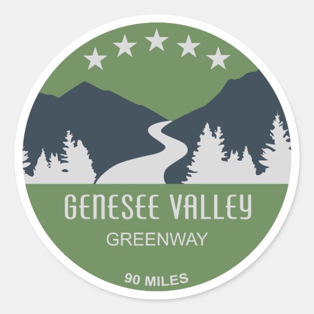 Genesee Valley Greenway New York Classic Round Sticker (Front)