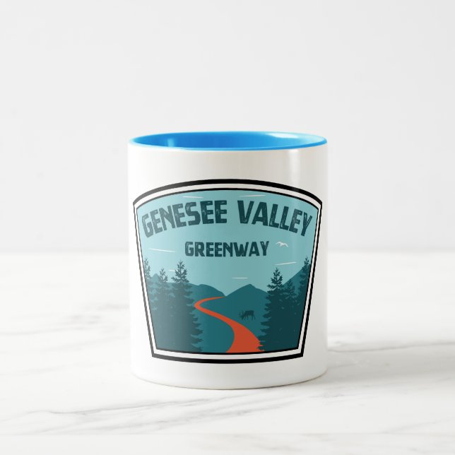 Genesee Valley Greenway New York Two-Tone Coffee Mug (Center)
