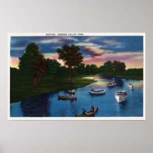Genesee Valley Park Boating Scene Poster