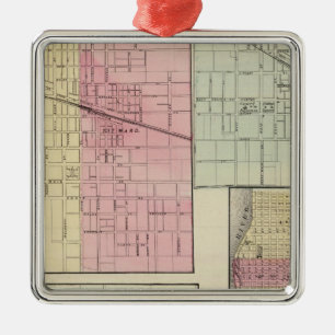 Geneseo, Kewanee, Cambridge, Fulton and Morrison Metal Ornament