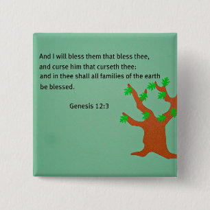 Genesis 12:3 15 cm square badge