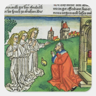 Genesis 18 2 Abraham and the Three Angels, from th Square Sticker