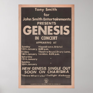 GENESIS - 1974 Poster org NME - Genesis Concert I
