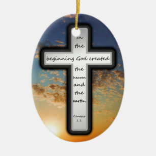 Genesis 1:1 ceramic ornament