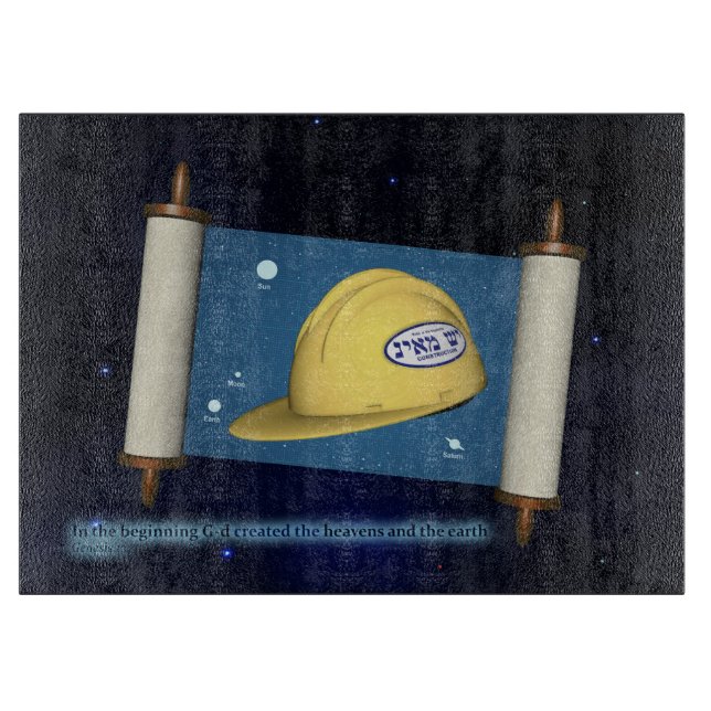 Genesis 1:1 - Construction Cutting Board (Front)