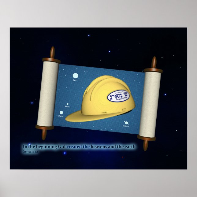 Genesis 1:1 - Construction Poster (Front)