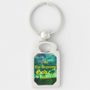Genesis 1:1 In the beginning God..."Bible truth K Key Ring