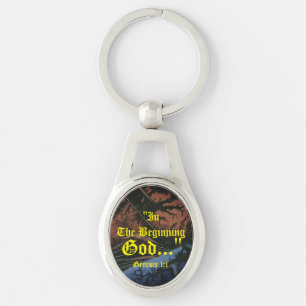 Genesis 1:1 In the beginning God..."Bible truth K Key Ring